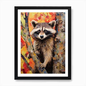 A Tree Hanging Raccoon In The Style Of Jasper Johns 3 Art Print