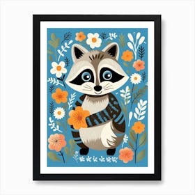 Baby Animal Illustration  Raccoon 1 Art Print