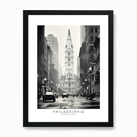 Poster Of Philadelphia, Black And White Analogue Photograph 1 Art Print