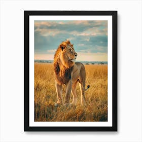 Lion In The Savannah 1 Art Print