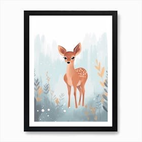 Cute Fawn Scandinavian Style Illustration 4 Art Print