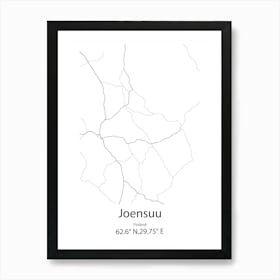 Joensuu,Finland Minimalist Map Affiche