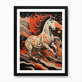A Horse Painting In The Style Of Decalcomania 4 Art Print