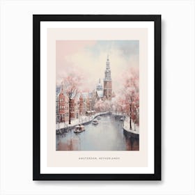 Dreamy Winter Painting Poster Amsterdam Netherlands 1 Art Print