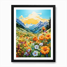 Wildflowers In The Mountains 2 Art Print