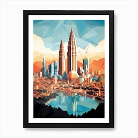 Kuala Lumpur, Malaysia, Geometric Illustration 4 Art Print