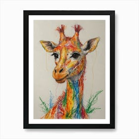 Rainbow Giraffe Art Print