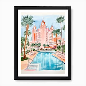 The Waldorf Astoria Orlando   Orlando, Florida   Resort Storybook Illustration 4 Art Print