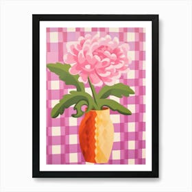 Peony Flower Vase 3 Art Print