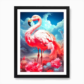 Pink Flamingo Art Print