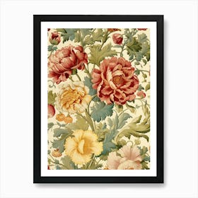 Floral Wallpaper 329 Art Print