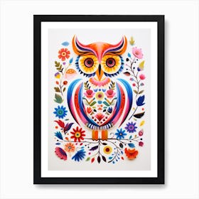Scandinavian Bird Illustration Owl 2 Art Print