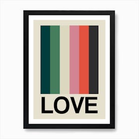 Retro Stripe Love Preppy 1 Art Print