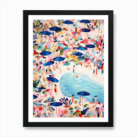 Painting Of An Aerial View Of A Beach Illustration 1 Art Print