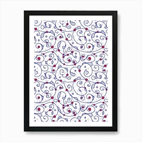 Swirls And Swirls — Iznik Turkish pattern, floral decor Art Print