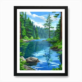 River In The Forest 1 Art Print