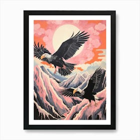 Vintage Japanese Inspired Bird Print California Condor 2 Art Print