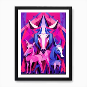 Abstract Geometric Animals 4 Art Print