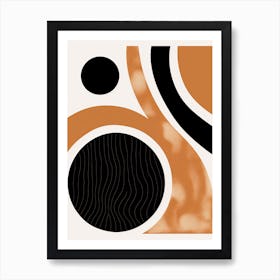 Beige Whirlwinds; Mid Century Spirals Art Print