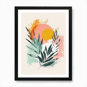 Orbit Lines Mid Century Style Art Print