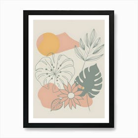 Tropical Plants And Flowers Art Print