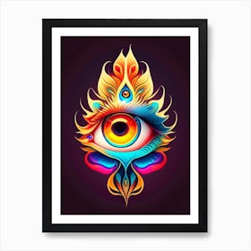 Energy Flow, Symbol, Third Eye Tattoo 2 Art Print