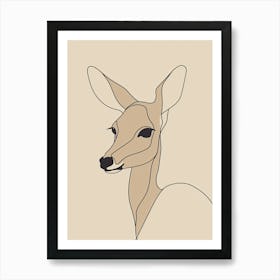 Deer - Boho, Line Art 11 Affiche