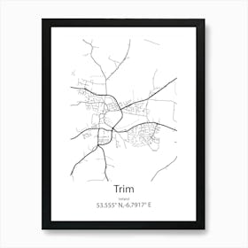 Trim,Ireland Minimalist Map Art Print