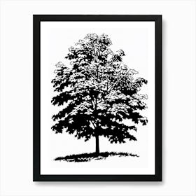 Maple Tree Simple Geometric Nature Stencil 2 1 Art Print