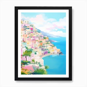 Positano, Italy Colourful View 2 Art Print