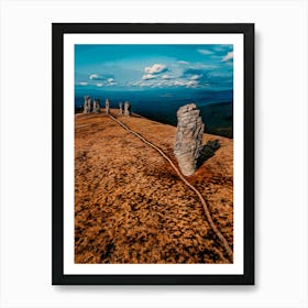 Manpupuner Rock Formations At The Noth Ural Art Print