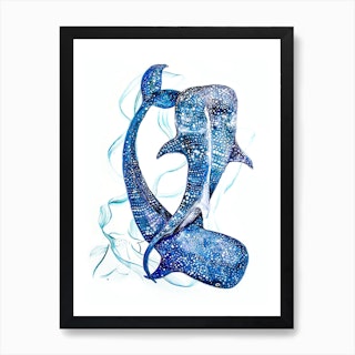 Whale Shark Art Print, Fast shipping