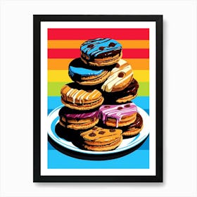 Pop Art Stacked Cookies On A Plate 1 Art Print