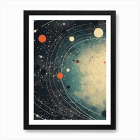 Artistic Solar Sistem Vintage Celestial 1 Art Print