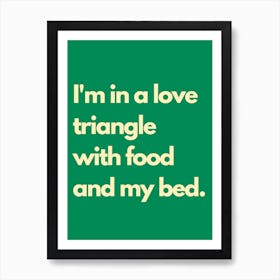 Love Triangle Green Yellow Kitchen Typography Art Print