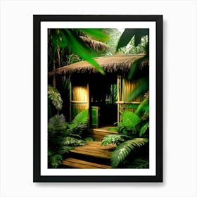 Hut In The Jungle Art Print