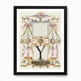 Guide For Constructing The Letter Y From Mira Calligraphiae Monumenta, Joris Hoefnagel Art Print