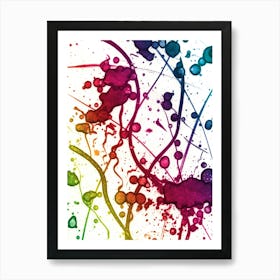Watercolor Abstraction Rainbow Splash Art Print