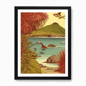 Galapagos Islands Ecuador Vintage Sketch Tropical Destination Art Print