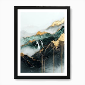 K2 Gold Streams Textured Serenity Art Print