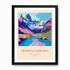 Colourful Abstract Los Glaciares National Park Argentina 2 Poster Art Print