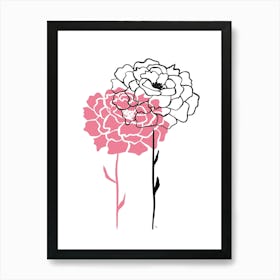 Two Peonies Art Print