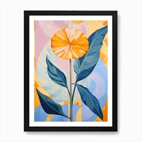 Calendula 3 Hilma Af Klint Inspired Pastel Flower Painting Art Print