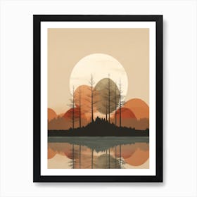 Autumn , Fall, Landscape, Inspired By National Park in the USA, Lake, Great Lakes, Boho, Beach, Minimalist Canvas Print, Travel Poster, Autumn Decor, Fall Decor 26 Art Print