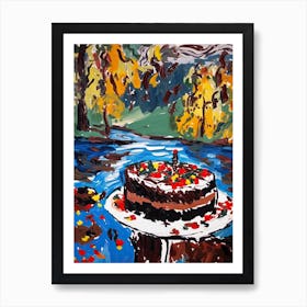 Black Forest Gateau Cake Painting 1 Art Print