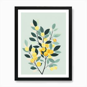 Alder Tree Flat Illustration 4 Art Print