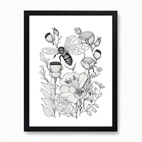 Pollination Bees 7 William Morris Style Art Print