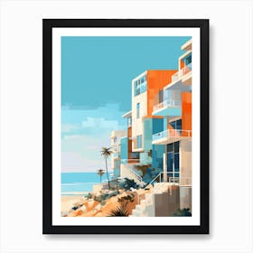 Abstract Illustration Of St Pete Beach Florida Orange Hues 2 Art Print