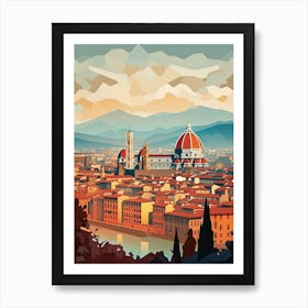 Florence, Italy, Geometric Illustration 2 Art Print