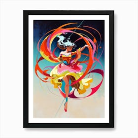 Dancer In A Colorful Dress Art Print